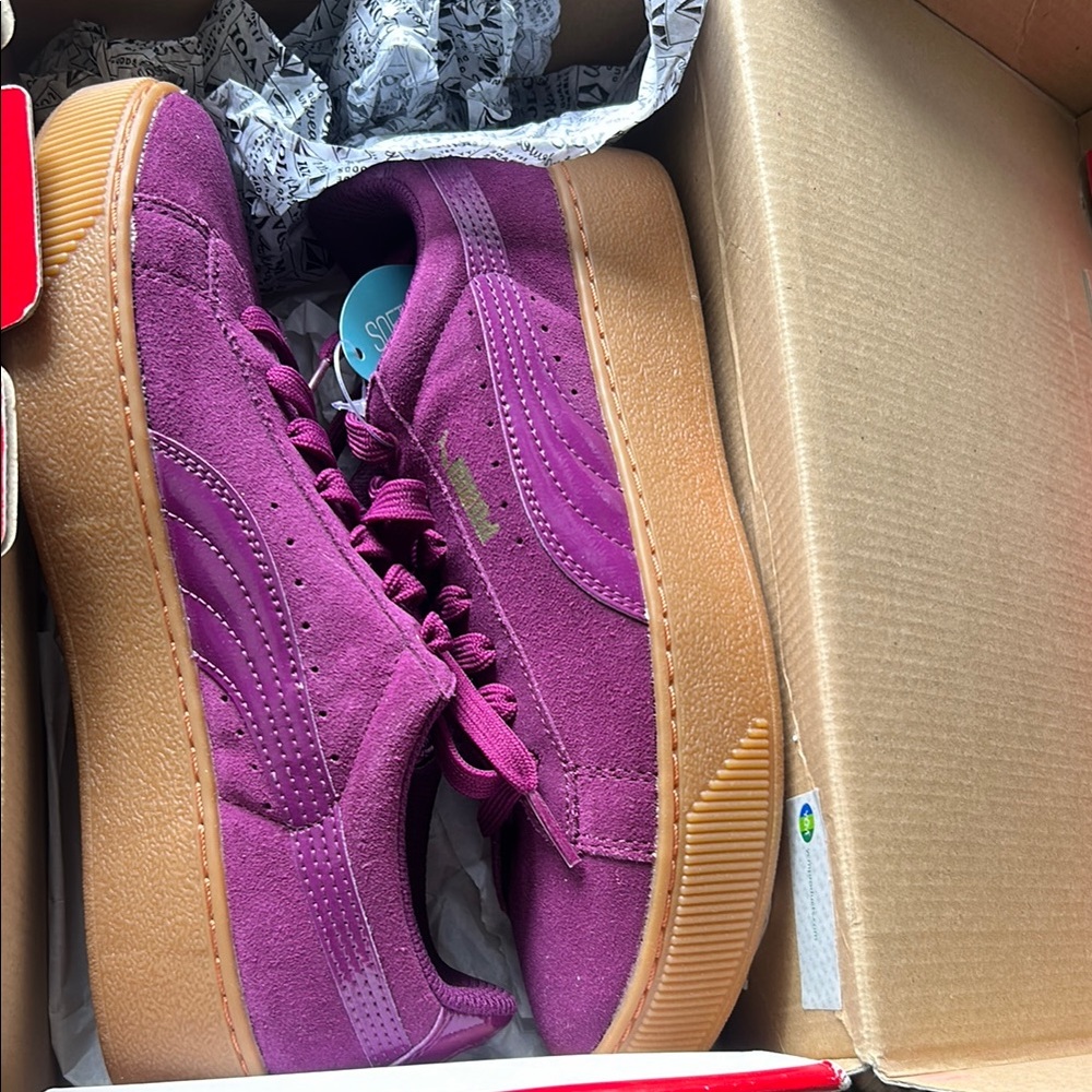 Puma Purple Suede Sneakers